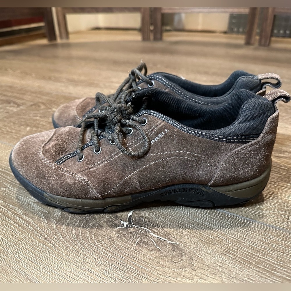 Merrell Sight Lace Bracken Brown Suede Shoes Boys 6 Women’s 8